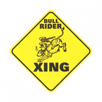 Bull Rider Crossing Sign